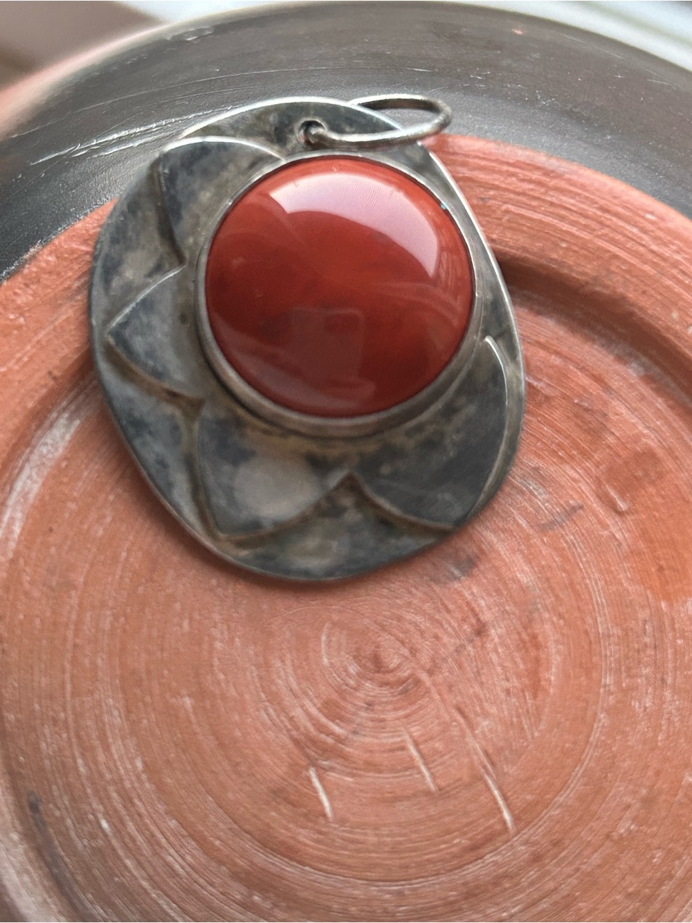 Handmade Sterling Silver Red Jasper Pendant
